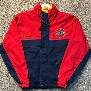 Denver broncos Super Bowl 32 Men's Red and Blue Jacket